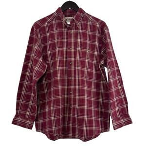 Wrangler Rugged Wear Red Plaid Button Up Shirt Mens Large Cabincore Work Utility